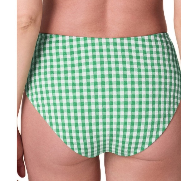 Andie NWT Delray Green Gingham Bikini Top 90’s The High Rise Bikini Bottoms Sz L - Picture 13 of 16